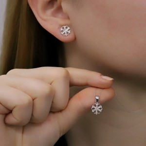 0,27 Karat Pırlanta Kar Tanesi Set