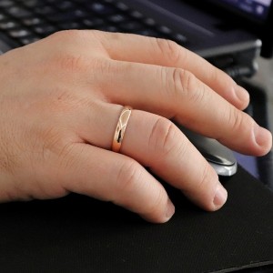 Bombeli 4mm Rose Alyans (Erkek)