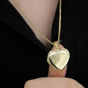 Vintage Kalp Kapaklı Kolye (Büyük)