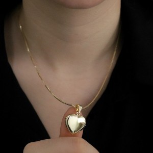 Vintage Kalp Kapaklı Kolye (Küçük)