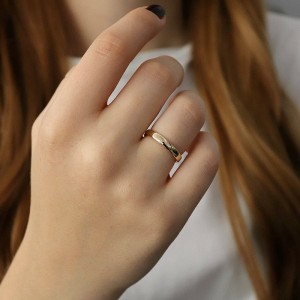 Düz 4mm Sarı Alyans (KADIN)