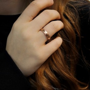 Bombeli 4mm Mat Rose Alyans (KADIN)