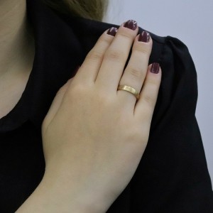 Bombeli 4mm Mat Sarı Alyans (KADIN)