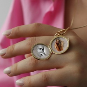 Vintage Yuvarlak Kapaklı Kolye (Büyük)