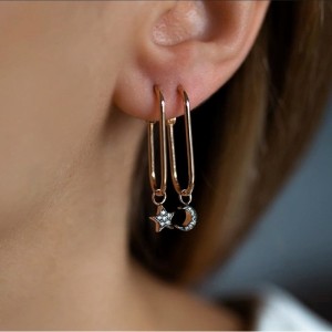 Ay Yıldız Ataç Küpe