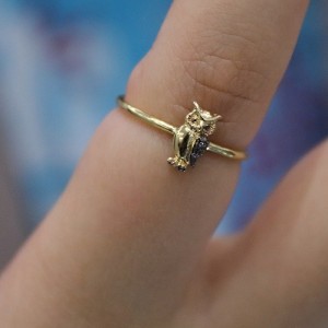 Minimal Baykuş Yüzük